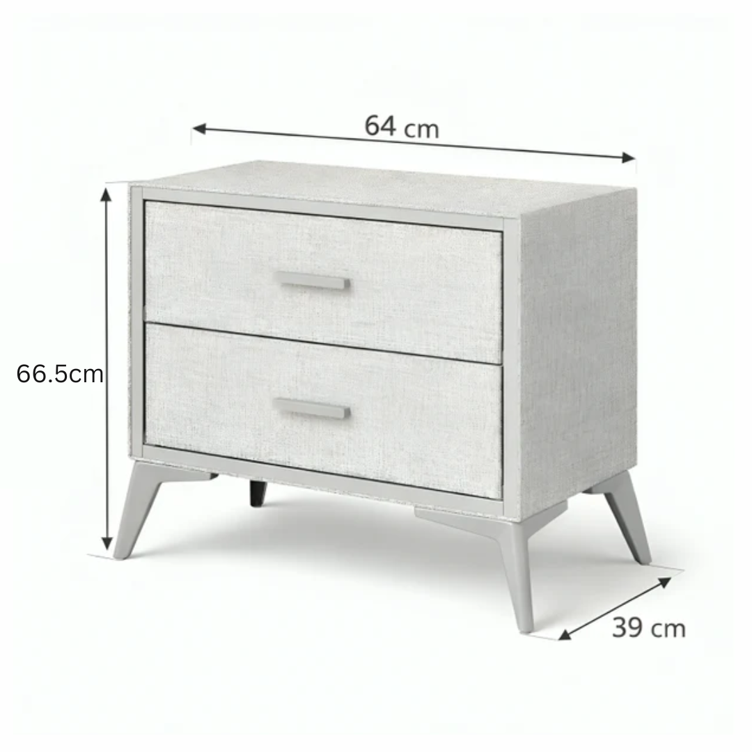 Bedside Cabinet with 2-Oxford Storage Drawers