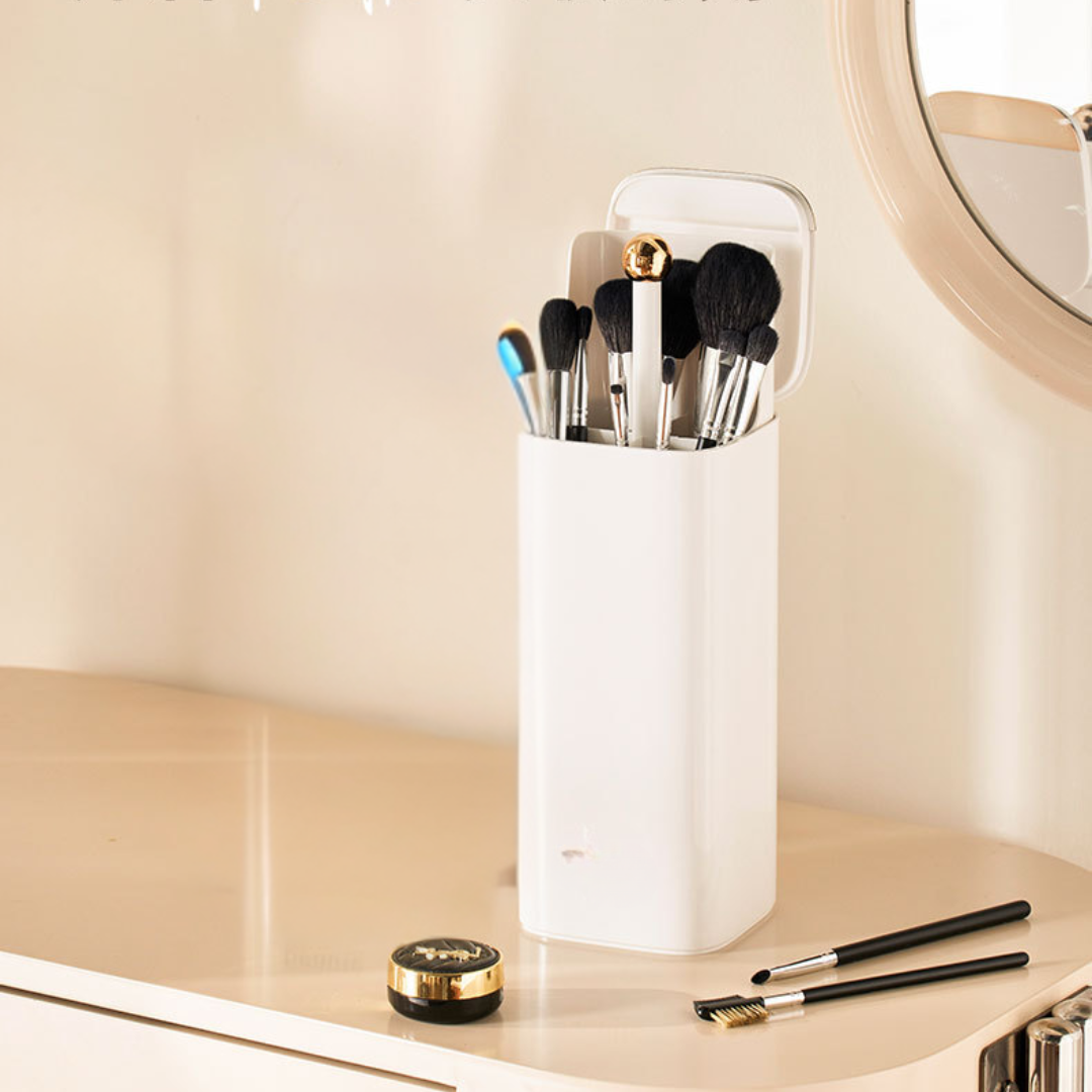 Automatic Lifting Makeup Brush Bucket with Lid