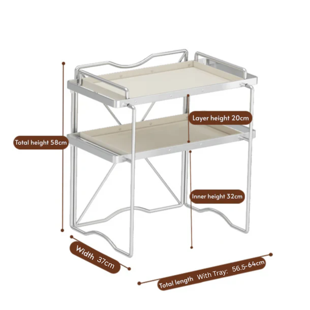 Carbon Steel Multifunctional Foldable Kitchen Storage Rack(64cm)