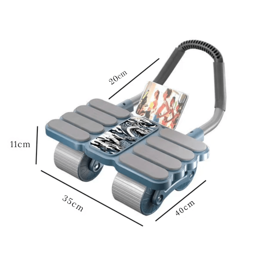Four-Wheel Automatic Rebound Ab Roller with Elbow Support for Core Strength Training