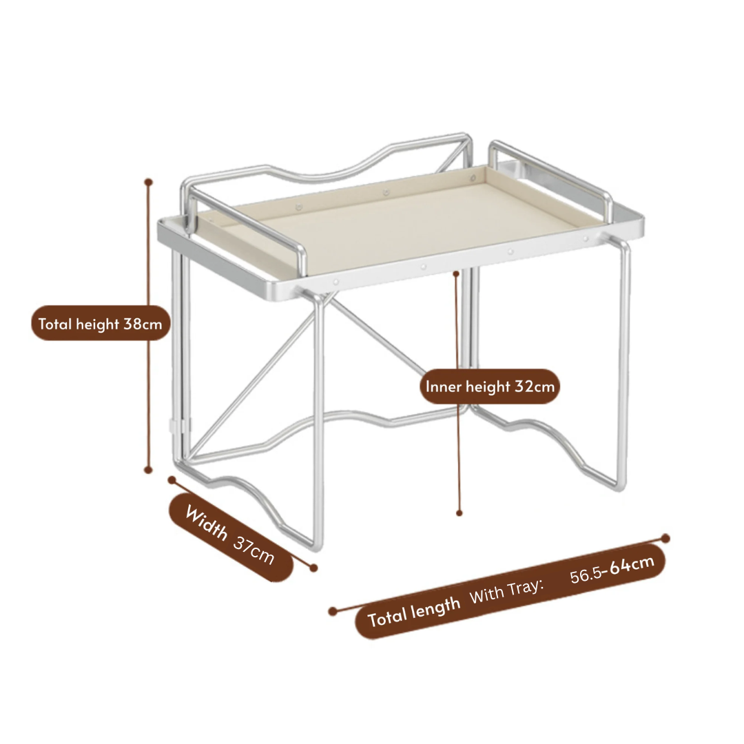 Carbon Steel Multifunctional Foldable Kitchen Storage Rack(64cm)