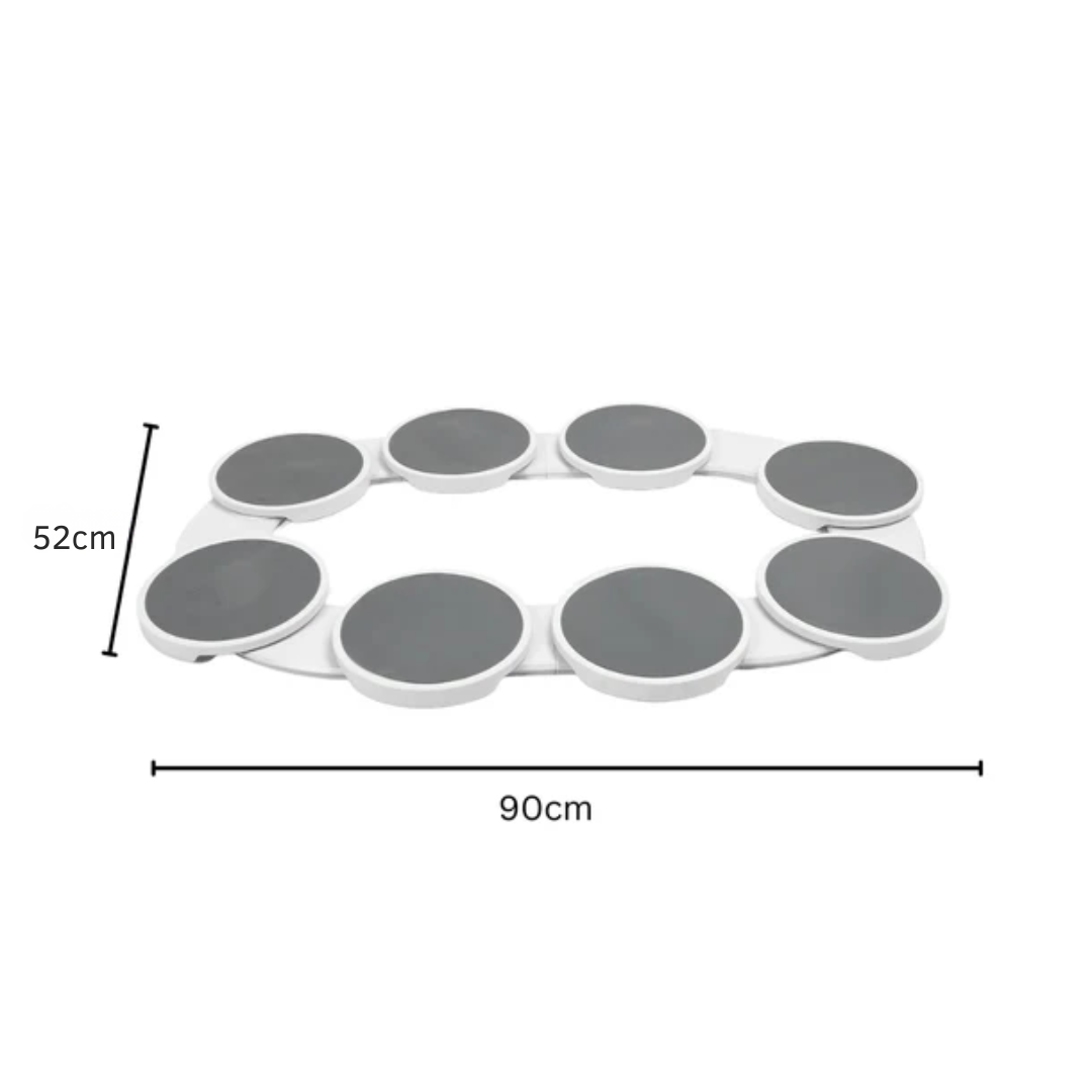 360° Rotating Dining Table Serving Tray with Sliding Rail