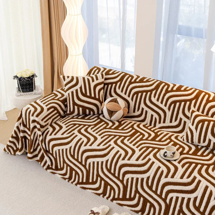Brown Elegance Chenille Sofa Cover : EM-SC-39