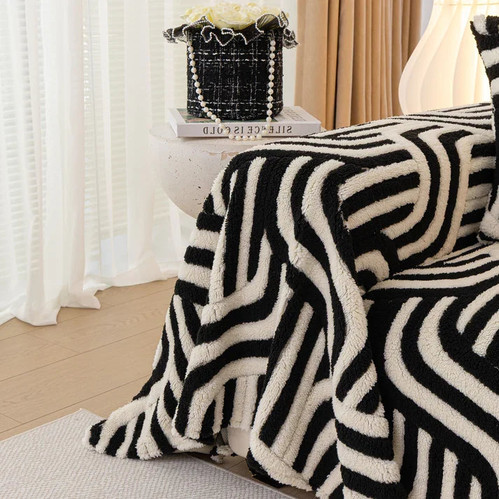 Black Elegance Chenille Sofa Cover : EM-SC-39