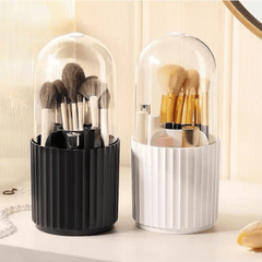 360° Rotating Makeup Brush Holder with Lid