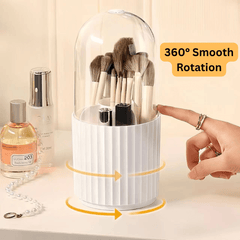 360° Rotating Makeup Brush Holder with Lid