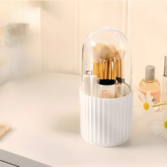 360° Rotating Makeup Brush Holder with Lid