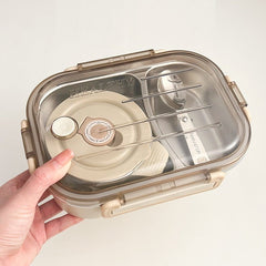 Bento Stainless Steel Lunch Set With Bowl and Cutlery(900 ml)