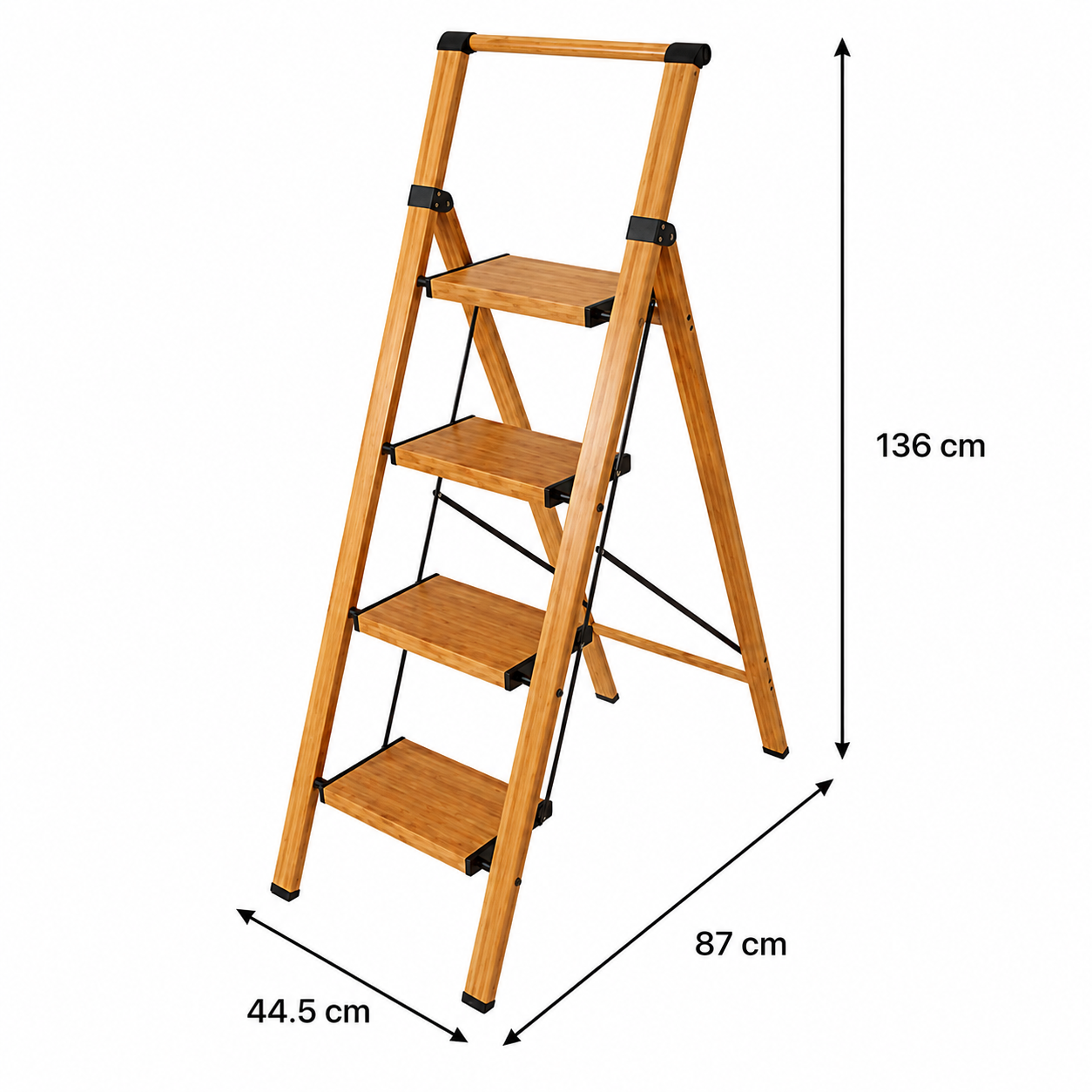 Anti-Slip Folding Ladder with Handrail