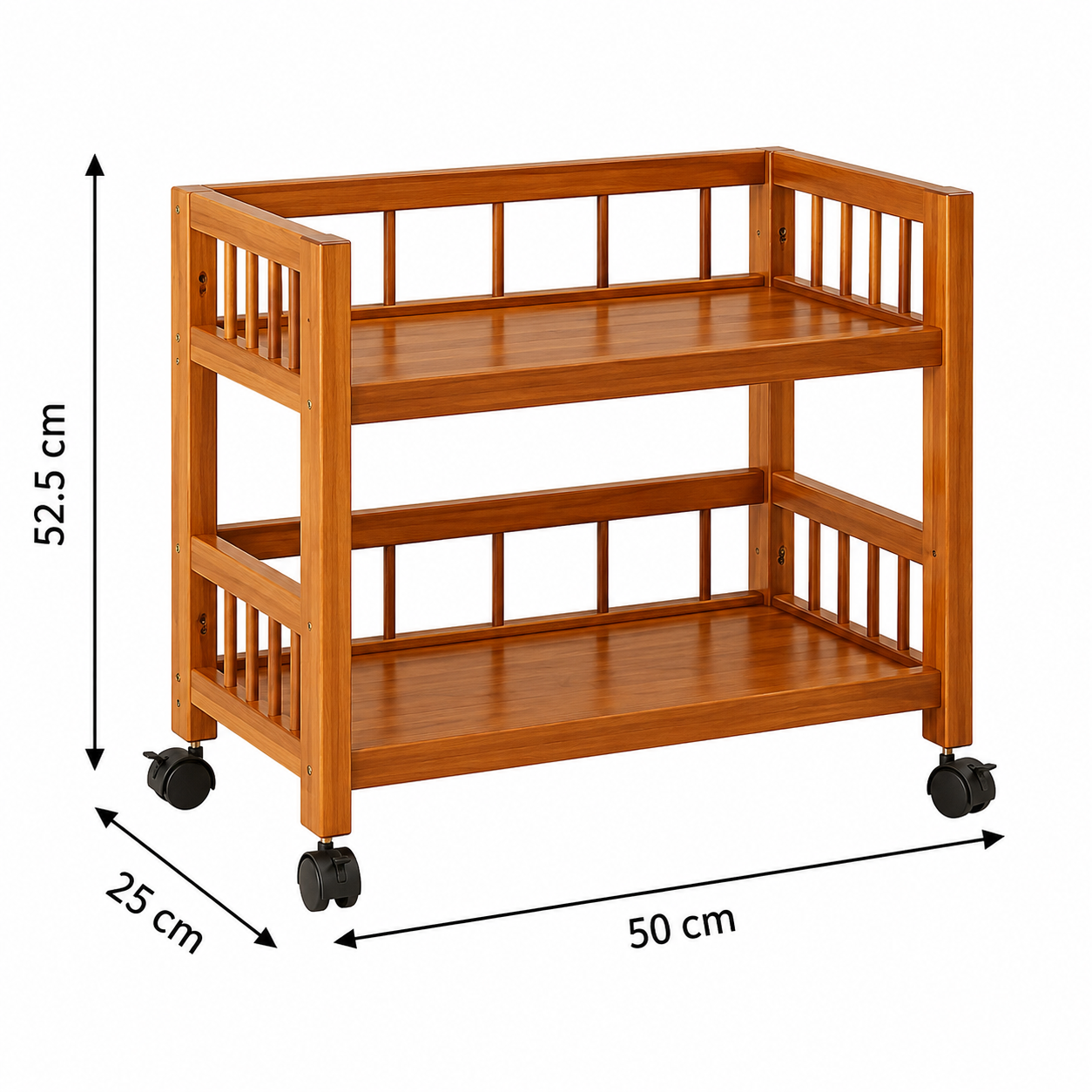 Floor-Standing Bookshelf Storage Rack with Wheels
