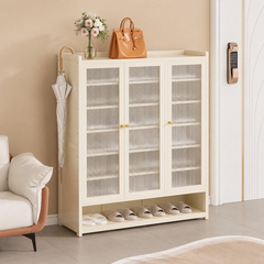 Dust-Proof Bamboo Shoe Storage Cabinet with Doors
