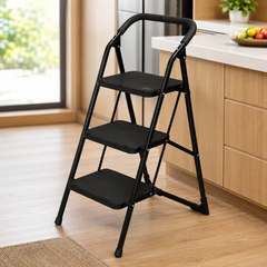 Folding Steel Step Stool with Anti-Slip Pedals
