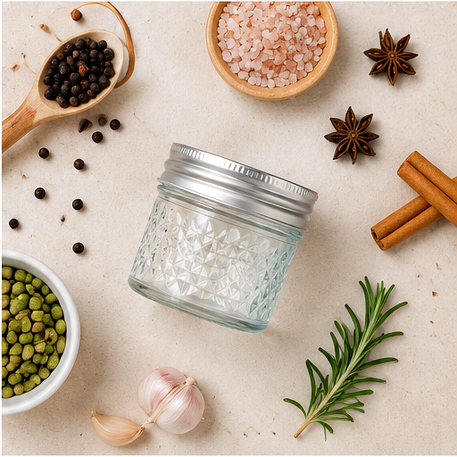 Glass Airtight Storage Jar with Sealing Lid (120ml)