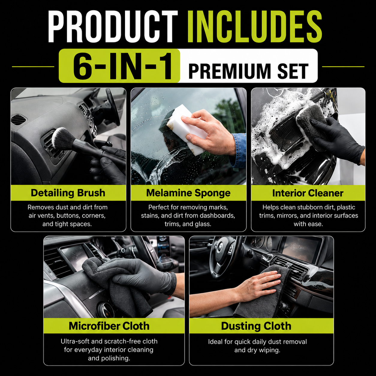 6-In-1 Car Cleaning Interior Kit