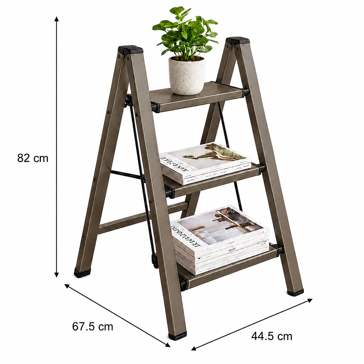 Aluminum Folding Step Ladder with Wide Steps
