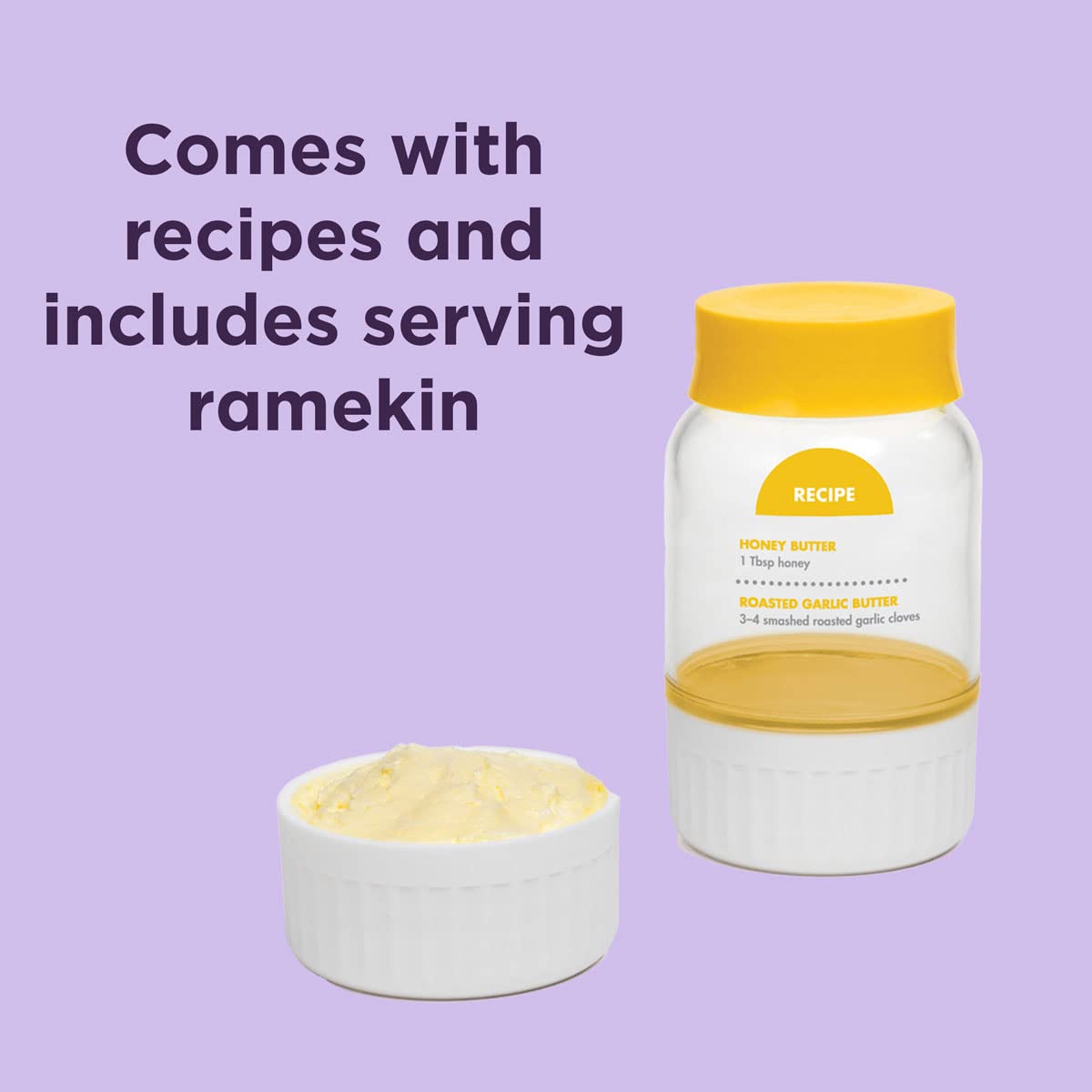 Compact Handheld Butter Making Container With Ramekin(400ml)