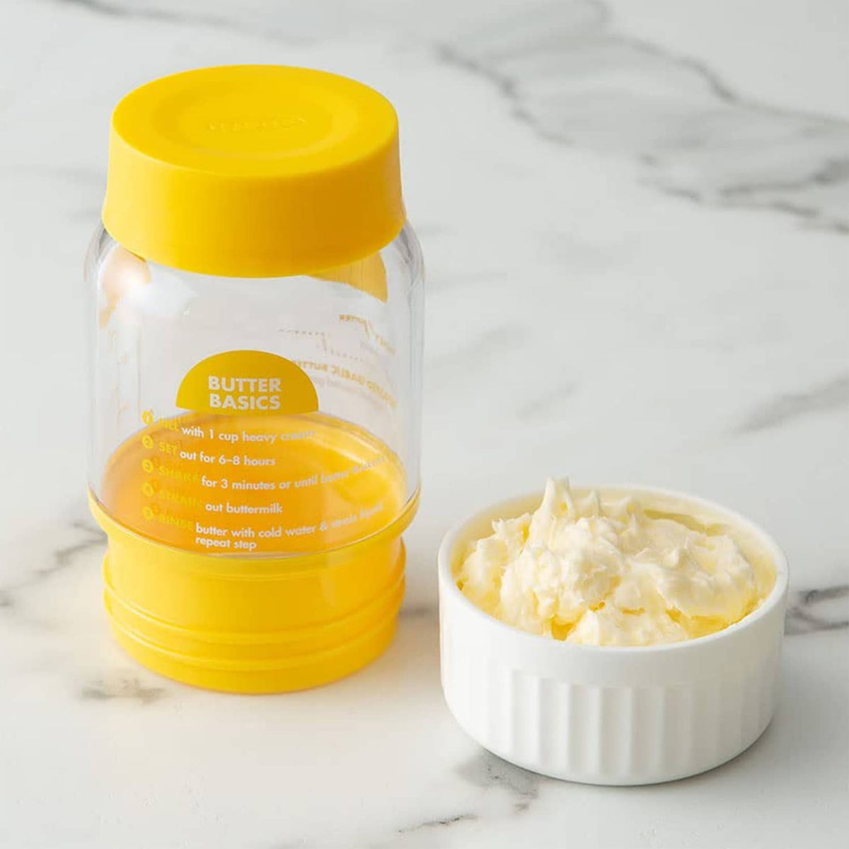 Compact Handheld Butter Making Container With Ramekin(400ml)