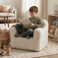 Cozy Fleece Kid's Reading Sofa with Removable Washable Cover and Soft Foam