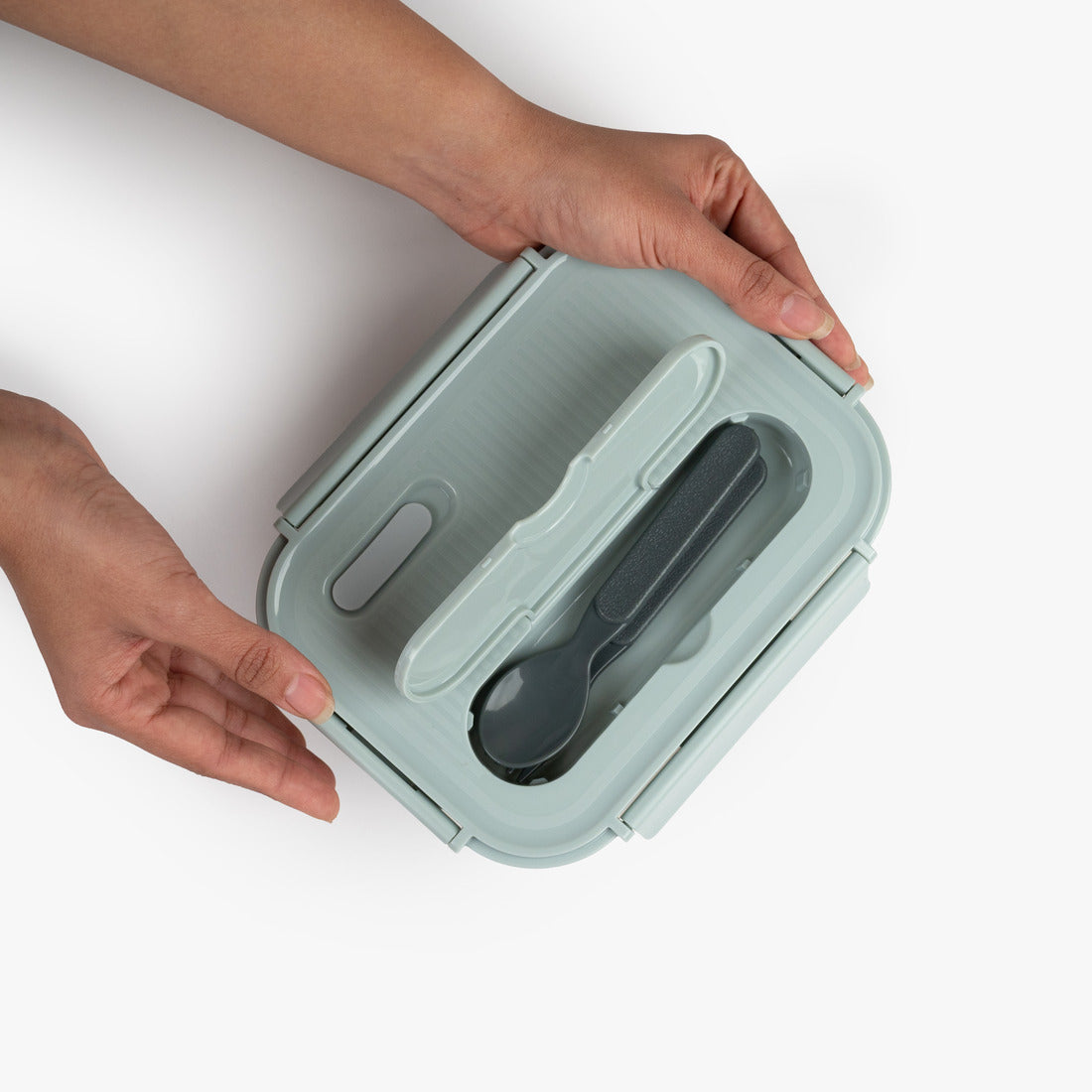 2-Compartment Rectangle Glass Food Container (1050ml)