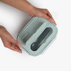 2-Compartment Rectangle Glass Food Container (1050ml)