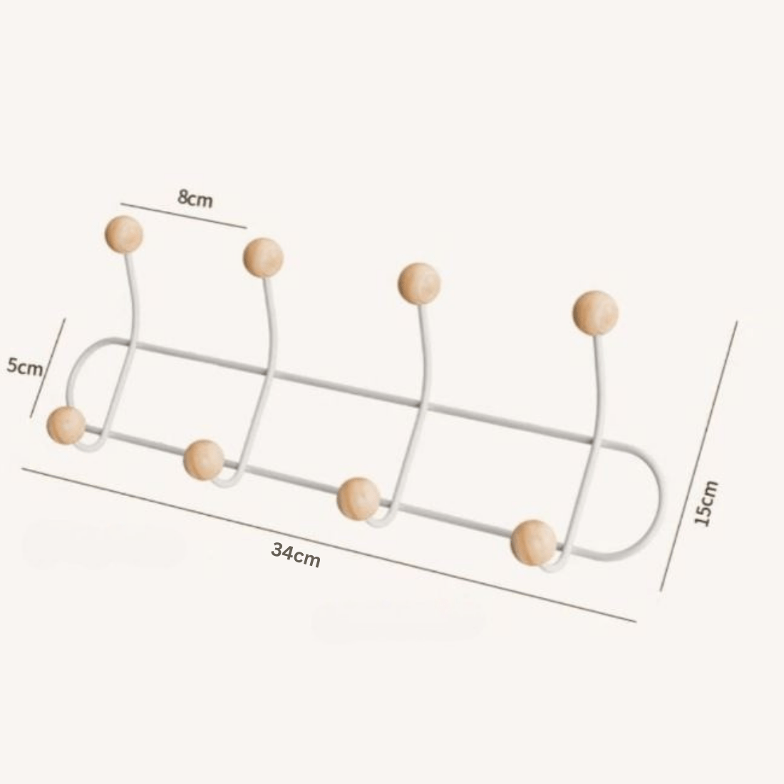 Dual-Layer Over-the-Door Rack with 8 Hooks