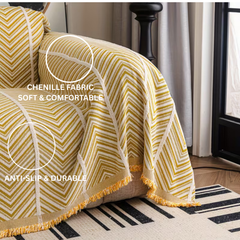 Elegance Chenille Yellow Sofa Cover : EM-SC-41