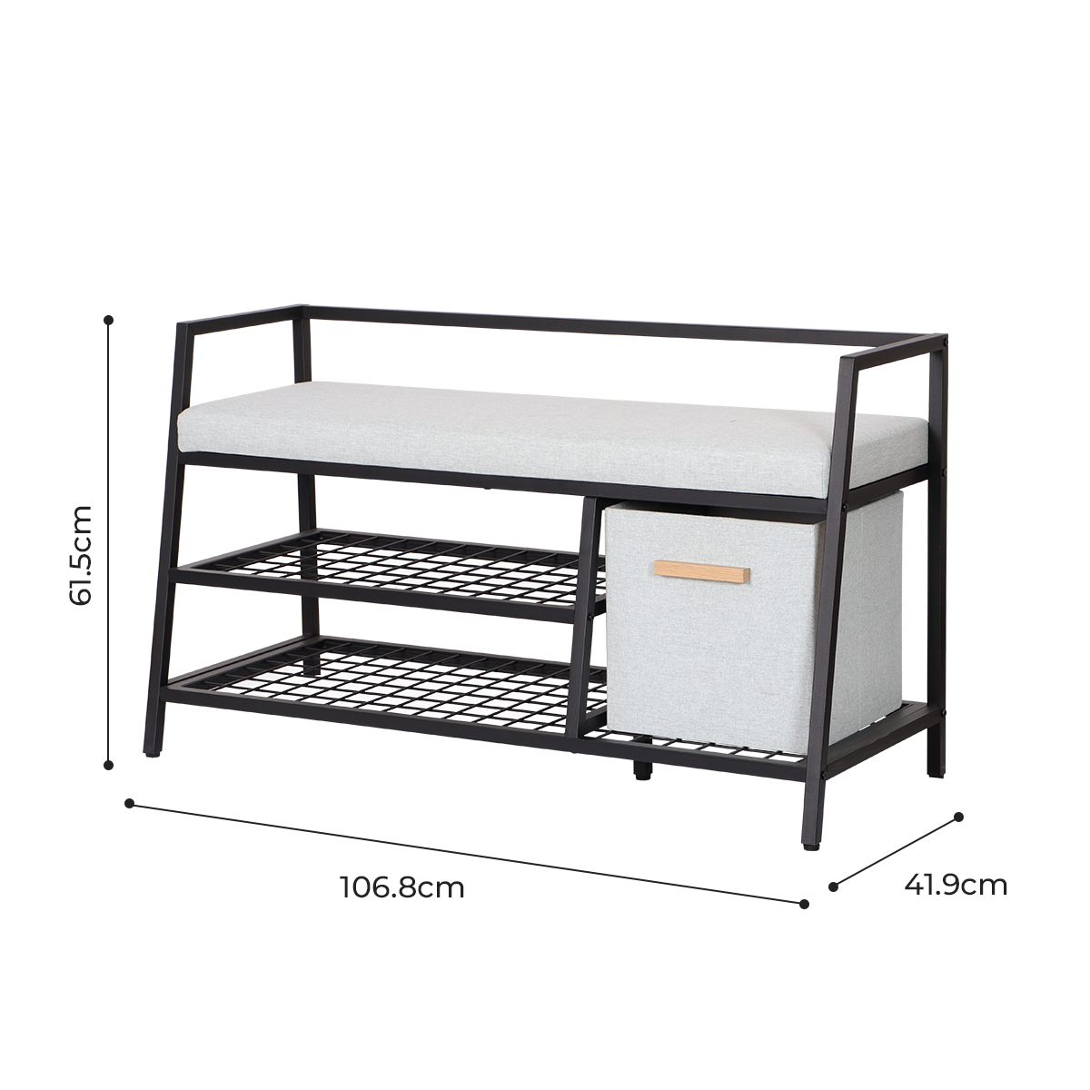 3-in-1 Entryway Shoe Storage Bench with Cushion Seat