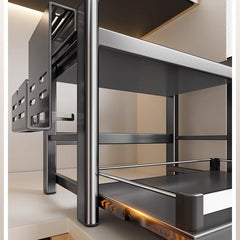 Double-Layer Pull-Out Kitchen Microwave Oven Storage Rack