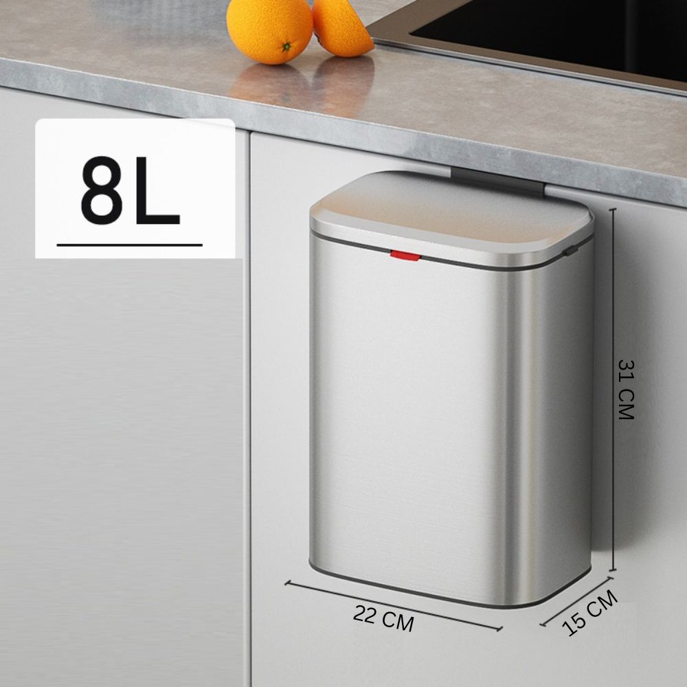 Dual-Open Stainless Steel Wall-Mounted Kitchen Trash Can