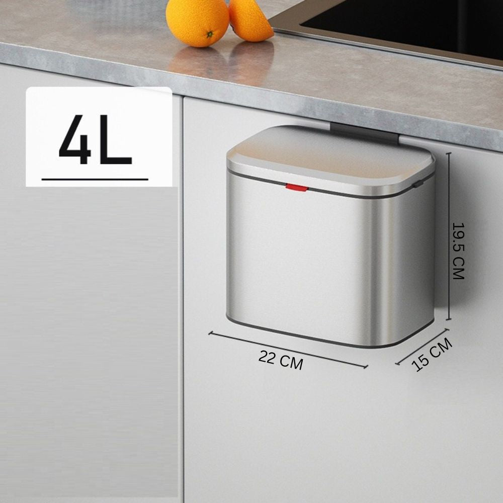 Dual-Open Stainless Steel Wall-Mounted Kitchen Trash Can