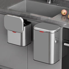 Dual-Open Stainless Steel Wall-Mounted Kitchen Trash Can