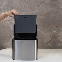 Dual-Open Stainless Steel Wall-Mounted Kitchen Trash Can