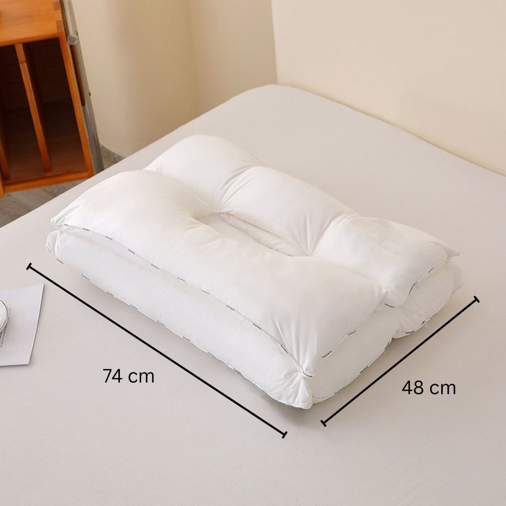 100% Cotton Dual-Comfort Neck Support Pillow