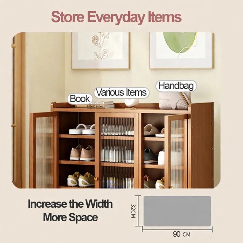 Entryway Multi-Layer Bamboo Shoe Storage Cabinet