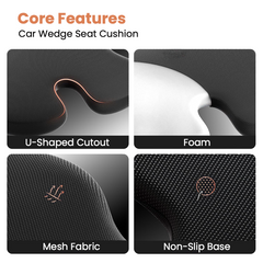 3-Piece Ergonomic Memory Foam Car Seat Comfort Support Cushion Set