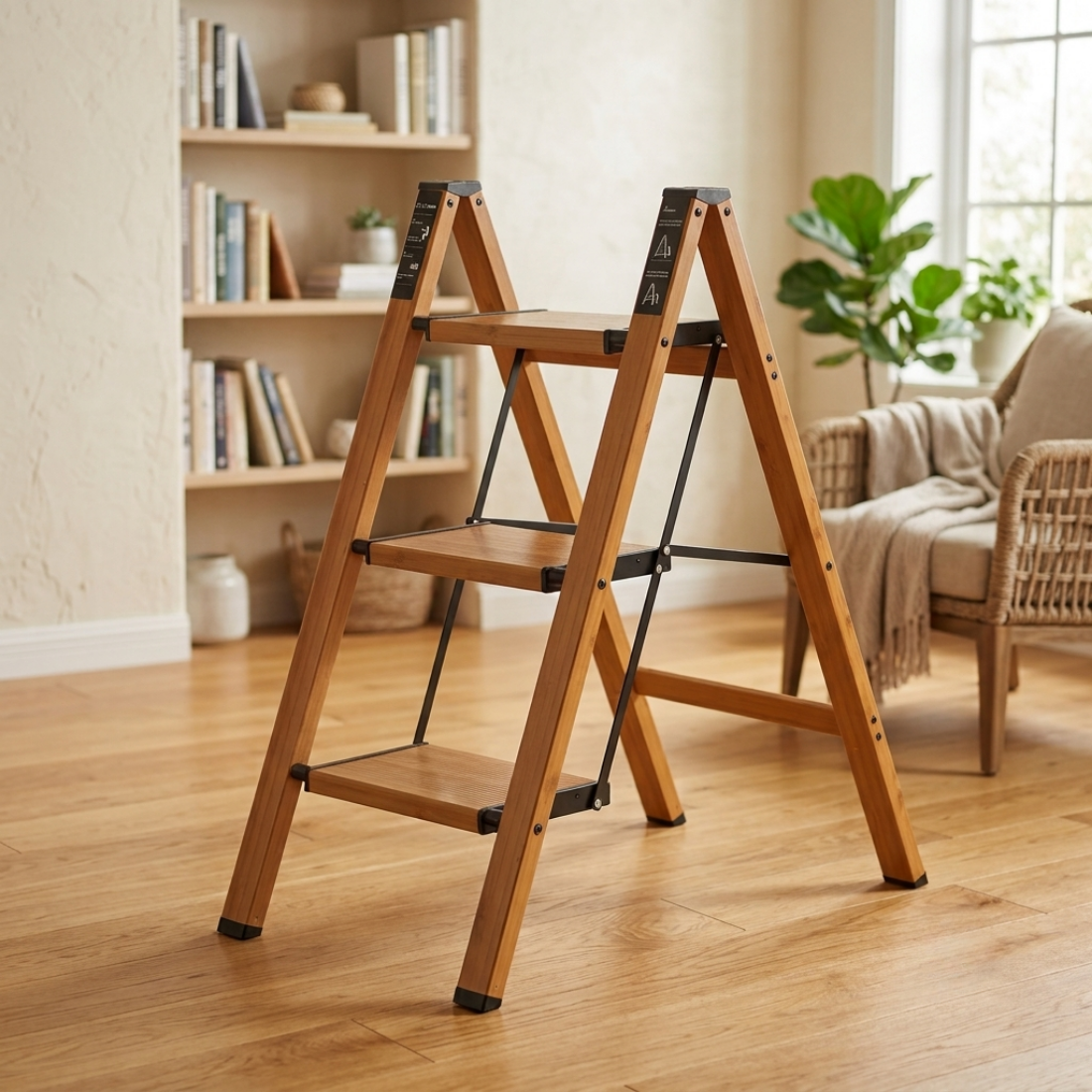Foldable Multi-Step Ladder with Anti-Slip Wide Steps