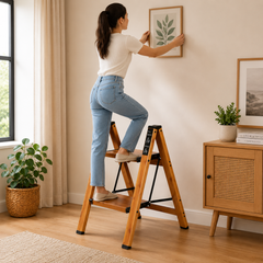 Foldable Multi-Step Ladder with Anti-Slip Wide Steps