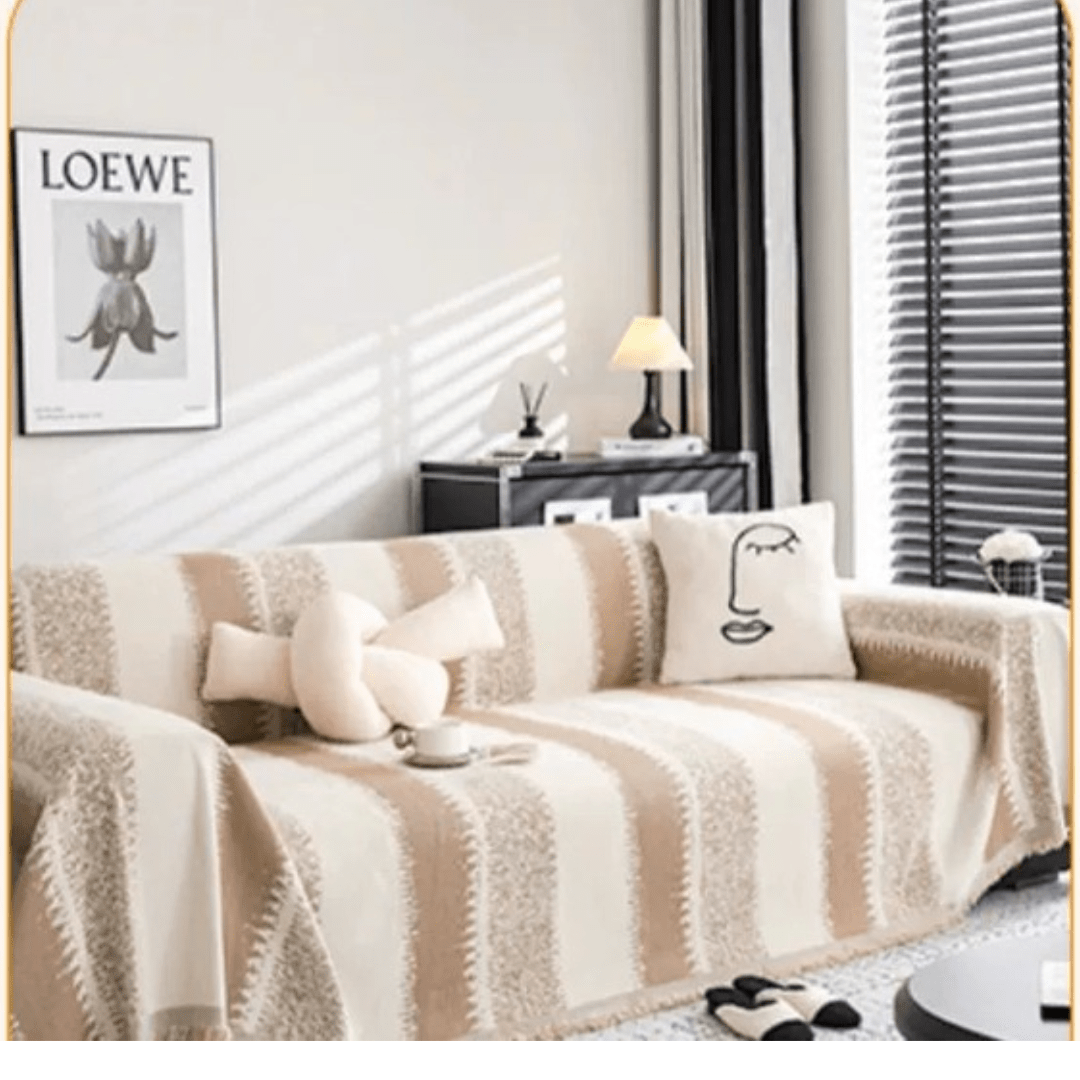 Elegance Chenille Sofa Cover :EM-SC-10 (Coffee)