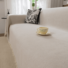 Elegance Chenille Sofa Cover : EM-SC-13 (White)
