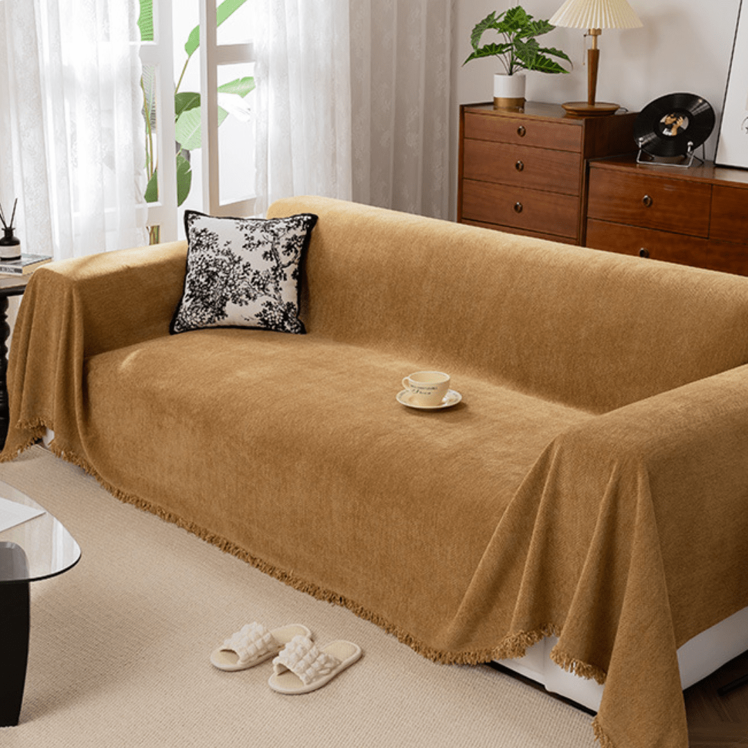 Elegance Chenille Sofa Cover :EM-SC-13 (Coffee)