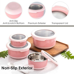 4 Stainless Steel Leakproof Stackable Food Storage Containers