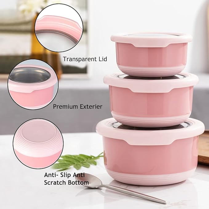4 Stainless Steel Leakproof Stackable Food Storage Containers