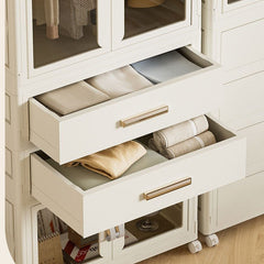 Foldable Storage Wardrobe with 1 Cabinet & 2 Drawers