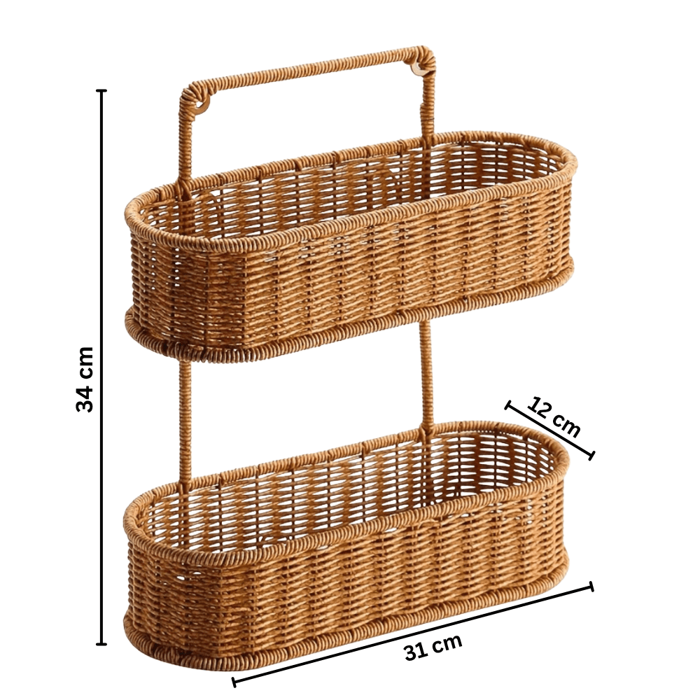 Decorative Oval Rattan Style Storage Basket