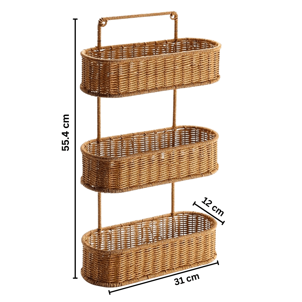 Decorative Oval Rattan Style Storage Basket