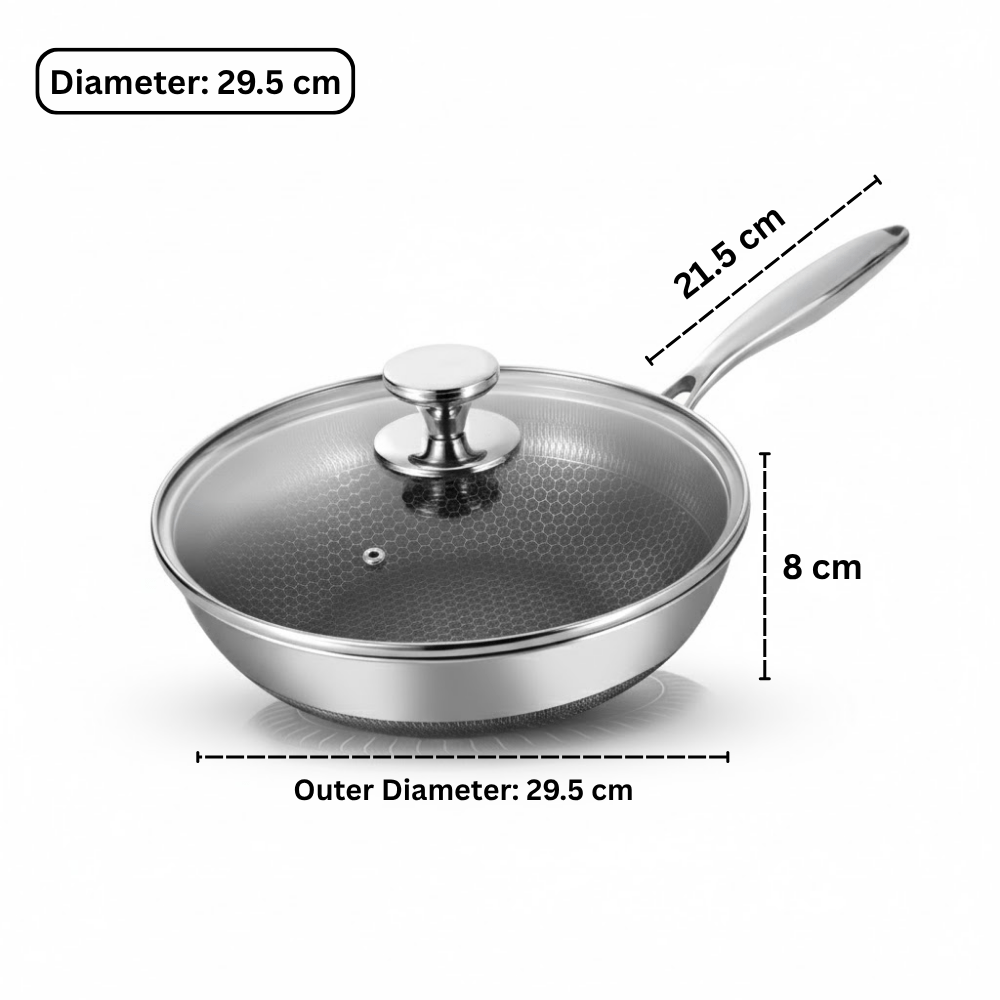 Deep Frying Honeycomb Pan with Lid