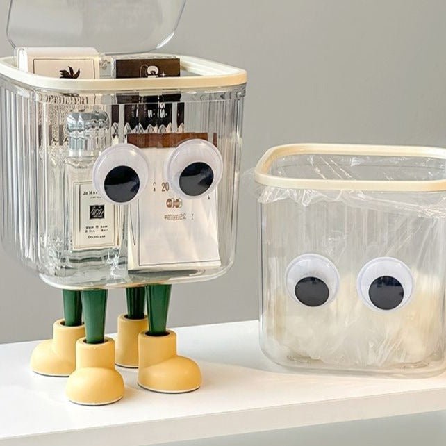 Cute Transparent Lid Trash Box