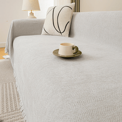 Elegance Chenille Sofa Cover : EM-SC-13 (White)
