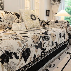 Elegant Floral Chenille Anti-Scratch Sofa Cover