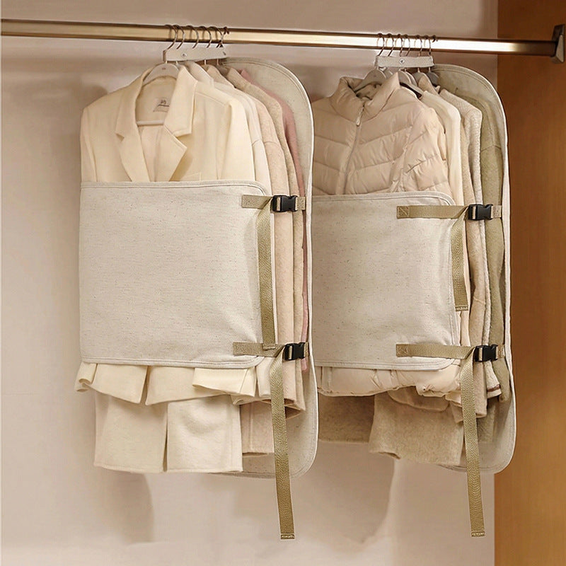 Dustproof Cotton Linen Wardrobe Compression Organizer